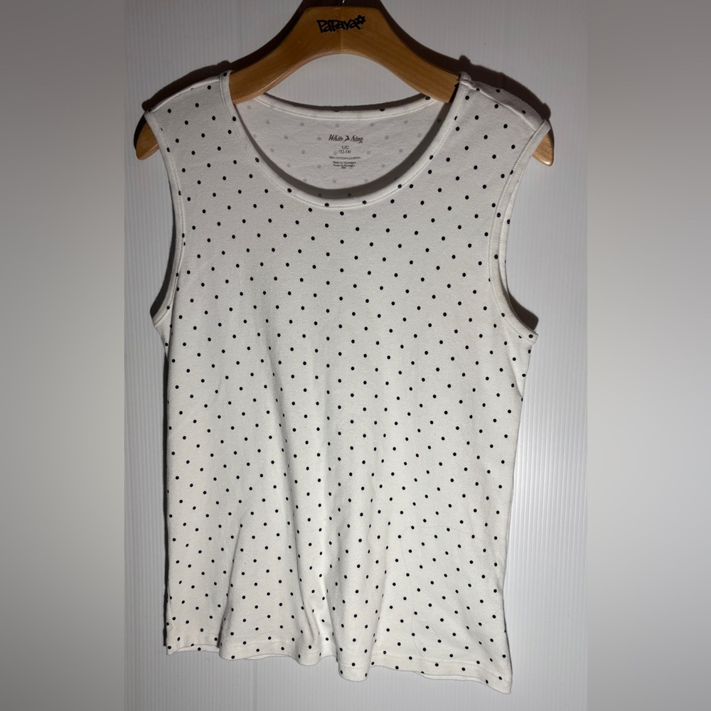 White Stag Black and White Polka Dot Tank Top